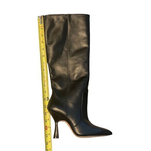 Stuart Weitzman Parton NWOB Tall Leather Calfskin Boot Size 5 Black - Picture 9 of 13